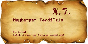 Mayberger Terézia névjegykártya